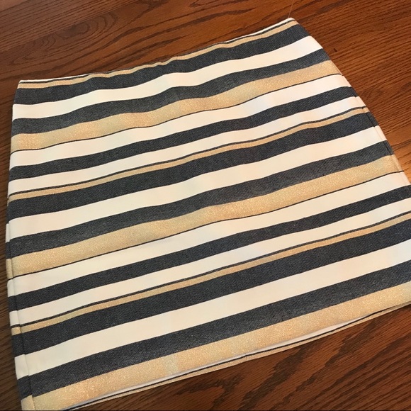 NWOT J Crew Shiny Striped Mini Skirt - Picture 5 of 9